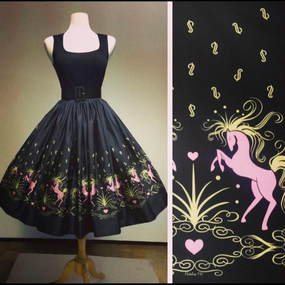 pinup girl clothing Dresses & Skirts - “aurora” dress in dancing horses Pinup girl
